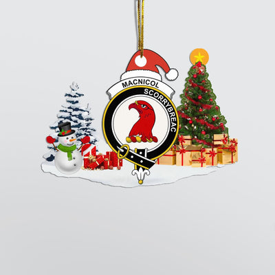 Clan MacNicol (of Scorrybreac) Crest Tartan Acrylic Christmas Ornament BC42