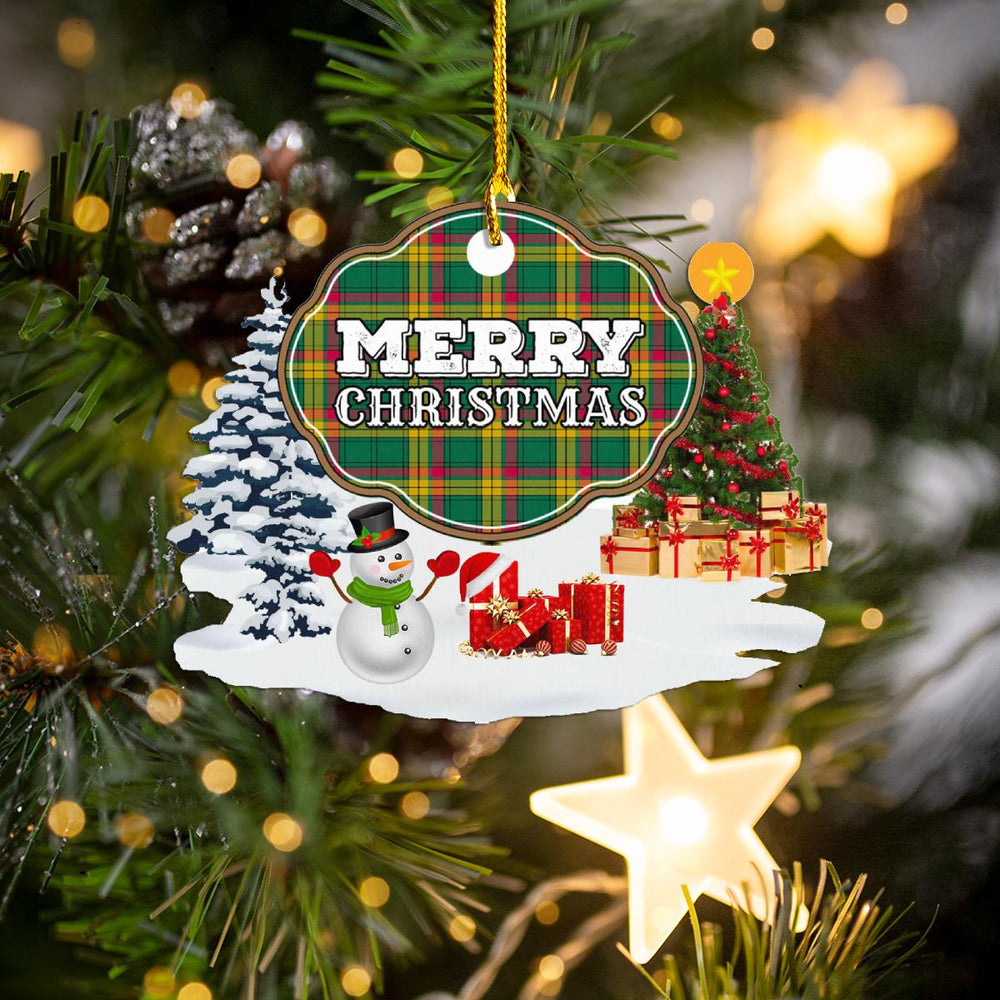 Clan MacMillan Old Ancient "Merry Christmas" Tartan Acrylic Ornament KS18 MacMillan Old Ancient Tartan Tartan Christmas   
