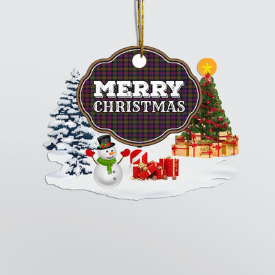 Clan MacDonald Modern "Merry Christmas" Tartan Acrylic Ornament