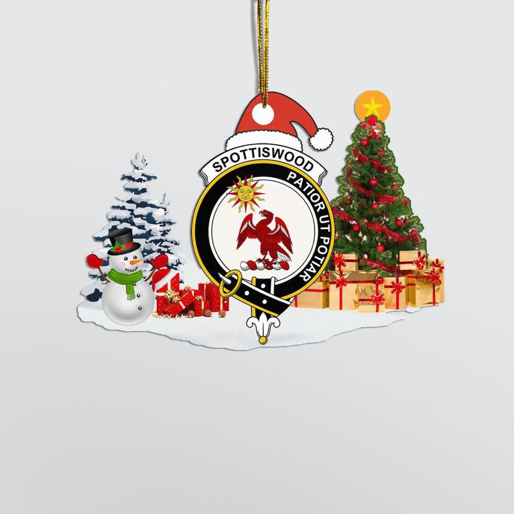 Clan Spottiswood Crest Tartan Acrylic Christmas Ornament EL36 Spottiswood Tartan Tartan Christmas   