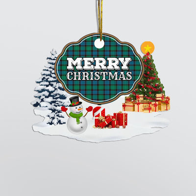 Clan Stewart Old Ancient "Merry Christmas" Tartan Acrylic Ornament