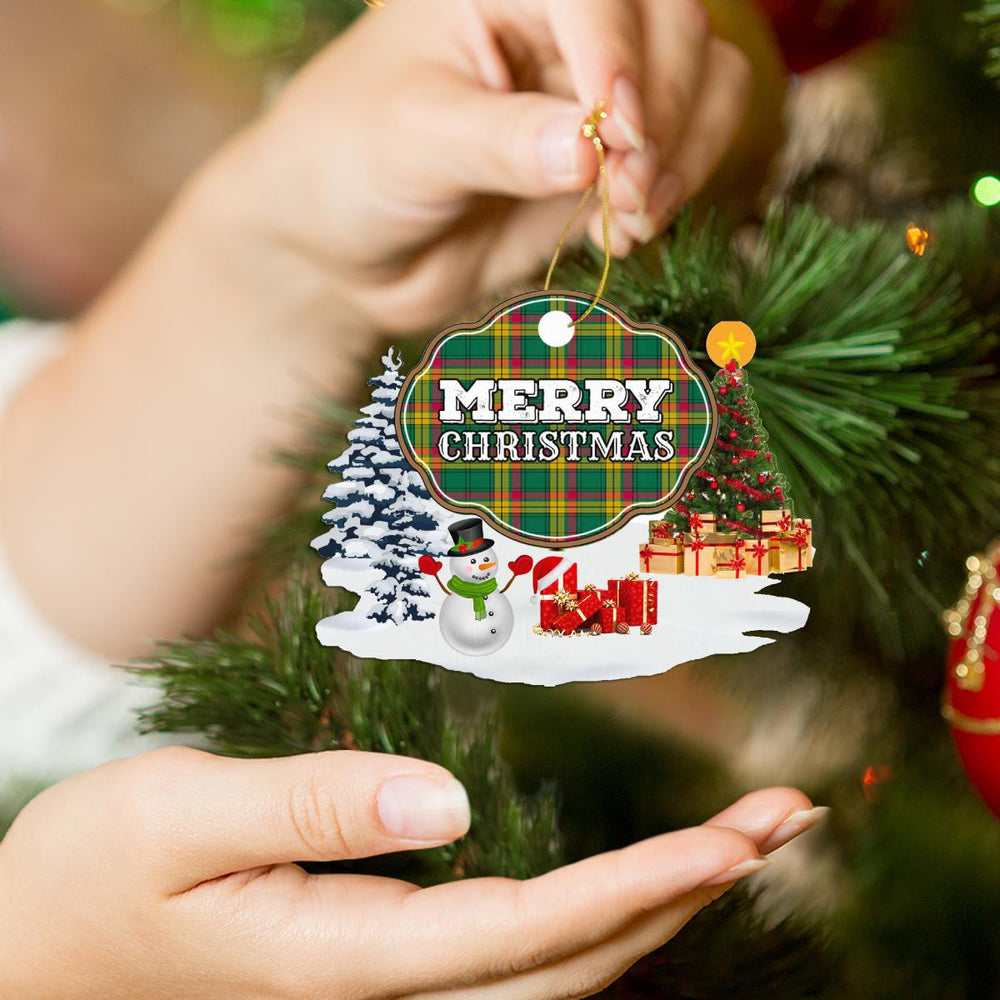 Clan MacMillan Old Ancient "Merry Christmas" Tartan Acrylic Ornament KS18 MacMillan Old Ancient Tartan Tartan Christmas   