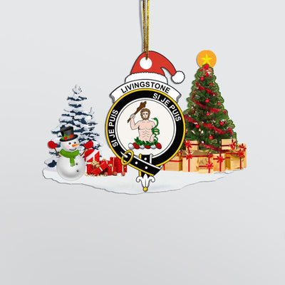 Clan Livingstone Crest Tartan Acrylic Christmas Ornament CA86