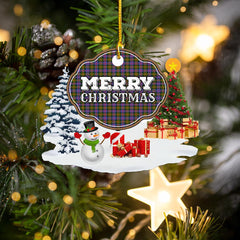 Clan Carnegie Ancient "Merry Christmas" Tartan Acrylic Ornament JO38 Carnegie Ancient Tartan Tartan Christmas   