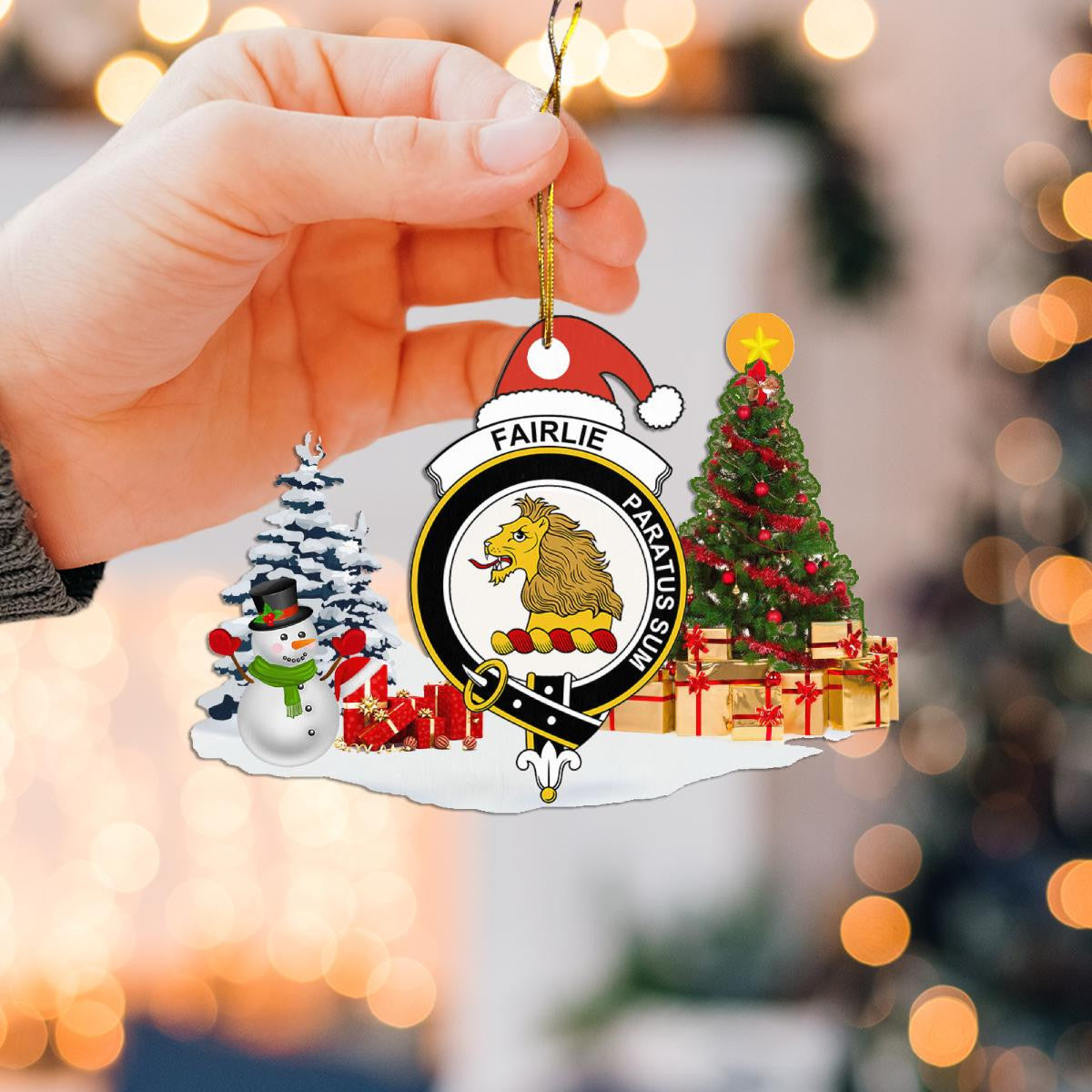 Clan Fairlie Crest Tartan Acrylic Christmas Ornament OZ15 Fairlie Tartan Tartan Christmas   