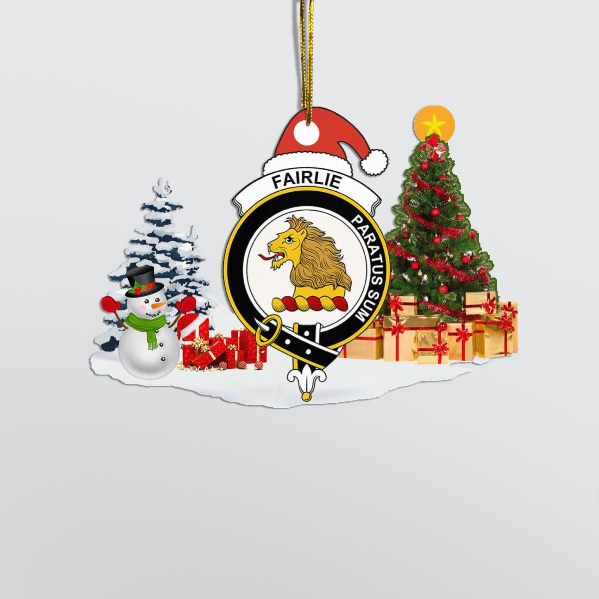 Clan Fairlie Crest Tartan Acrylic Christmas Ornament OZ15 Fairlie Tartan Tartan Christmas   