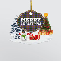 Clan Carnegie Ancient "Merry Christmas" Tartan Acrylic Ornament JO38 Carnegie Ancient Tartan Tartan Christmas   