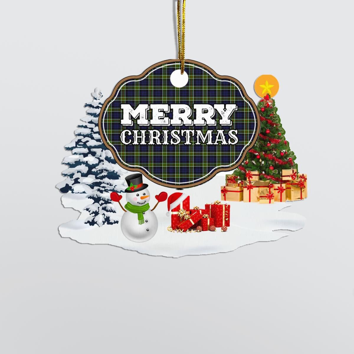 Clan Colquhoun "Merry Christmas" Tartan Acrylic Ornament YA59 Colquhoun Tartan Tartan Christmas   