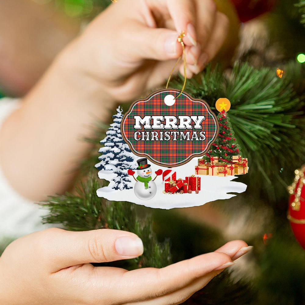 Clan Stewart of Appin Ancient "Merry Christmas" Tartan Acrylic Ornament FB60 Stewart of Appin Ancient Tartan Tartan Christmas   