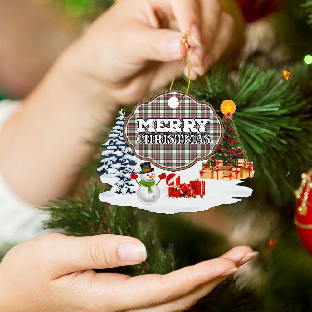 Clan Stewart Dress Ancient "Merry Christmas" Tartan Acrylic Ornament HS50 Stewart Dress Ancient Tartan Tartan Christmas   