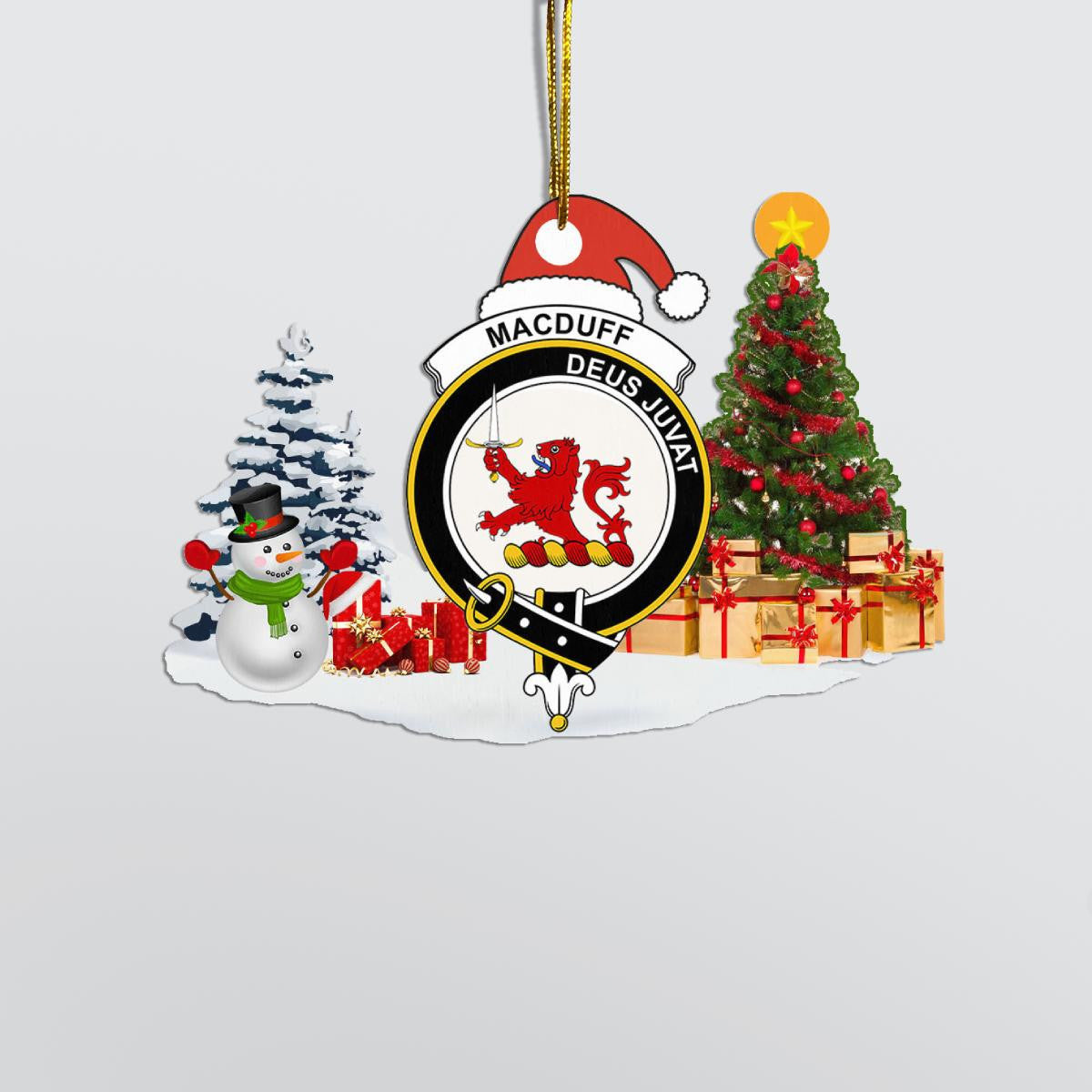 Clan MacDuff Crest Tartan Acrylic Christmas Ornament RF12 MacDuff Tartan Tartan Christmas   