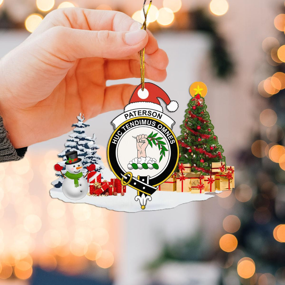 Clan Paterson Crest Tartan Acrylic Christmas Ornament RJ73 Paterson Tartan Tartan Christmas   