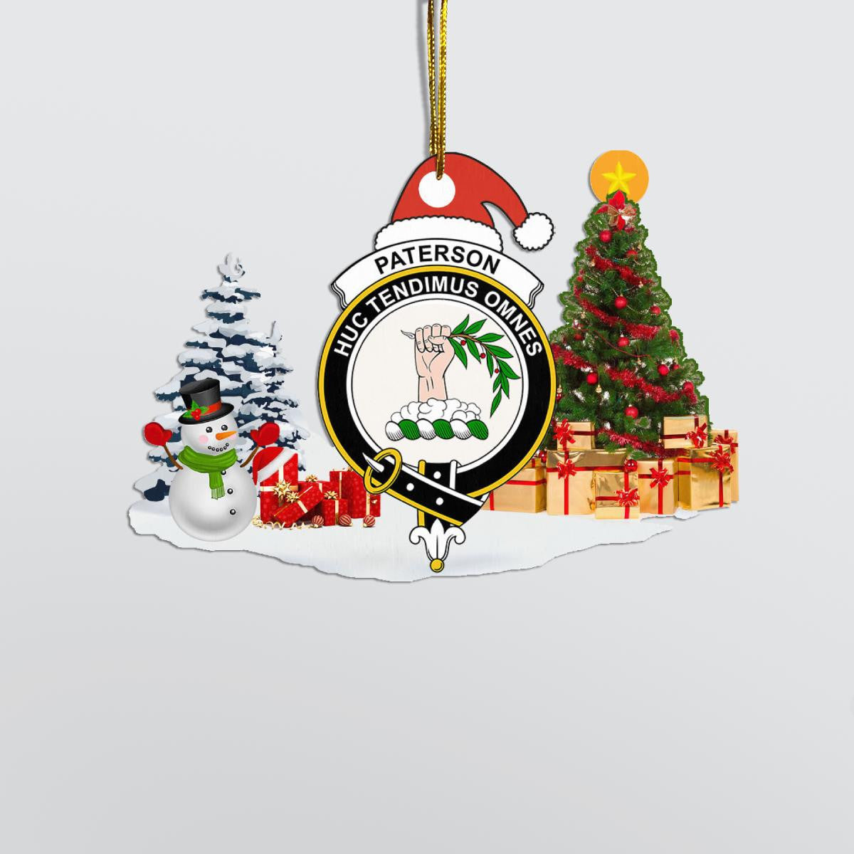 Clan Paterson Crest Tartan Acrylic Christmas Ornament RJ73 Paterson Tartan Tartan Christmas   
