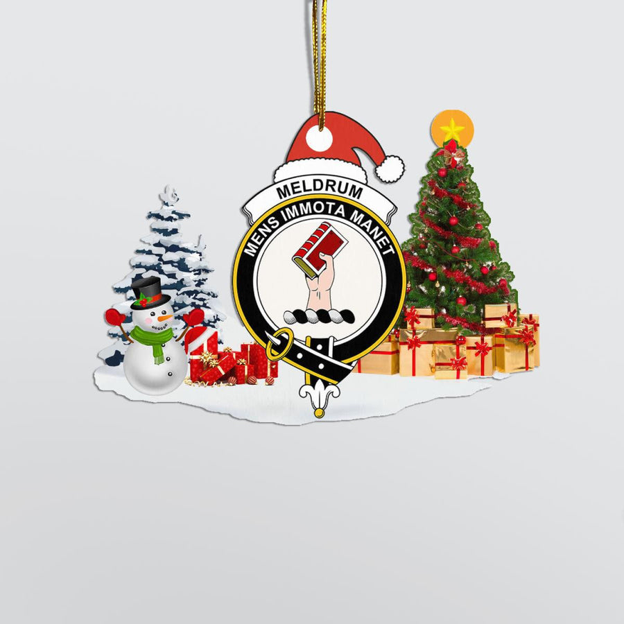 Clan Meldrum Crest Tartan Acrylic Christmas Ornament LG81 Meldrum Tartan Tartan Christmas   