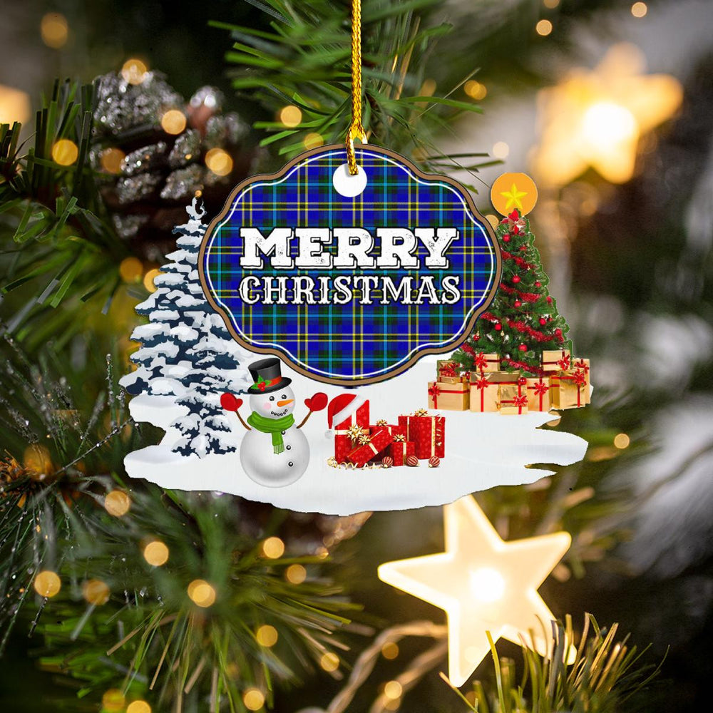 Clan Weir Modern "Merry Christmas" Tartan Acrylic Ornament EI77 Weir Modern Tartan Tartan Christmas   