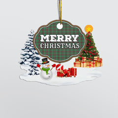 Clan MacKinnon Hunting Ancient "Merry Christmas" Tartan Acrylic Ornament YH49 MacKinnon Hunting Ancient Tartan Tartan Christmas   