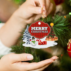 Clan MacDonnell of Keppoch Modern "Merry Christmas" Tartan Acrylic Ornament NV81 MacDonnell of Keppoch Modern Tartan Tartan Christmas   