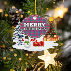 Clan Lindsay Ancient "Merry Christmas" Tartan Acrylic Ornament JL83 Lindsay Ancient Tartan Tartan Christmas   