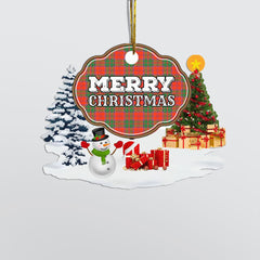 Clan Grant Ancient "Merry Christmas" Tartan Acrylic Ornament XS42 Grant Ancient Tartan Tartan Christmas   