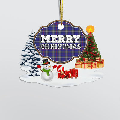 Clan Kinnaird "Merry Christmas" Tartan Acrylic Ornament