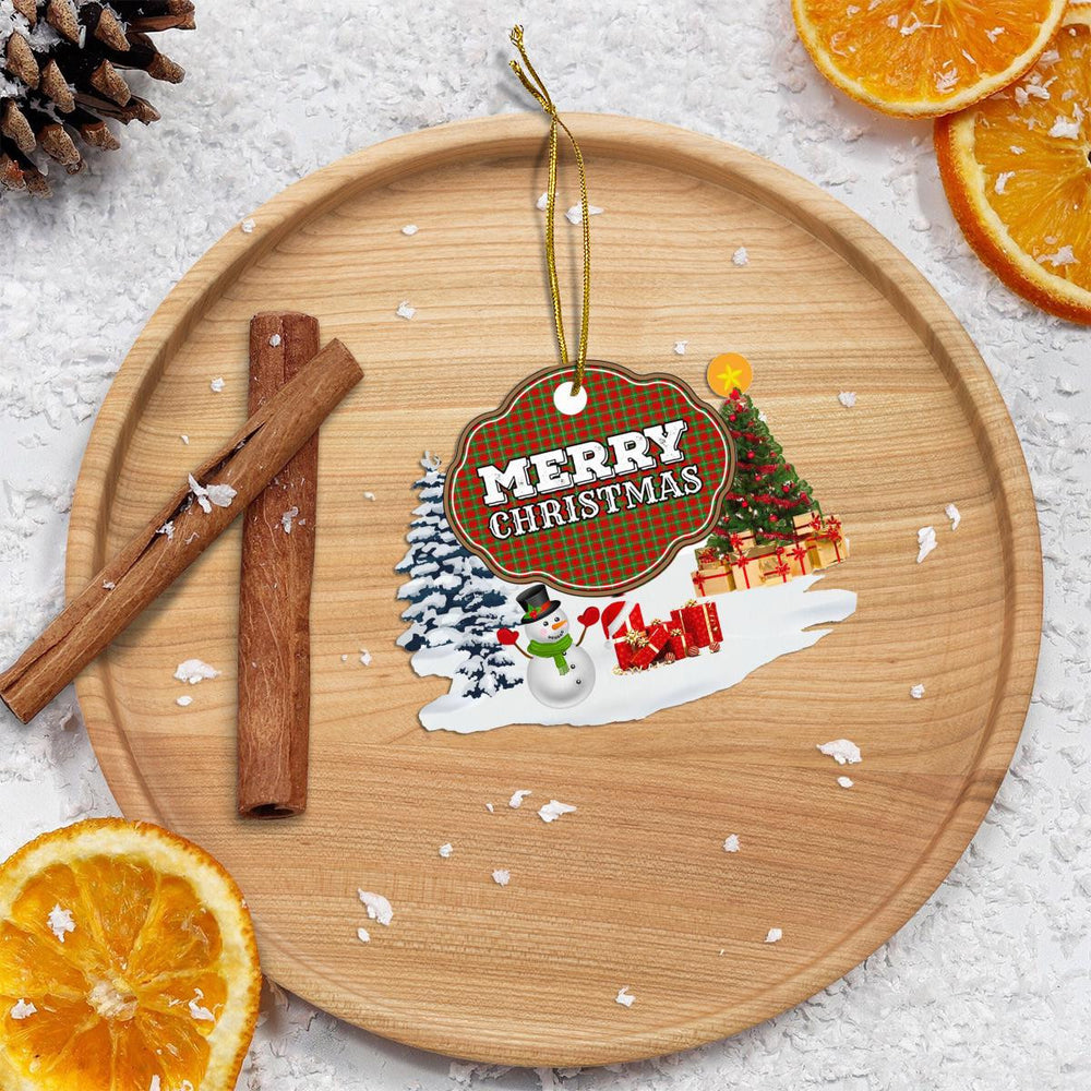 Clan Lennox "Merry Christmas" Tartan Acrylic Ornament DO15 Lennox Tartan Tartan Christmas   