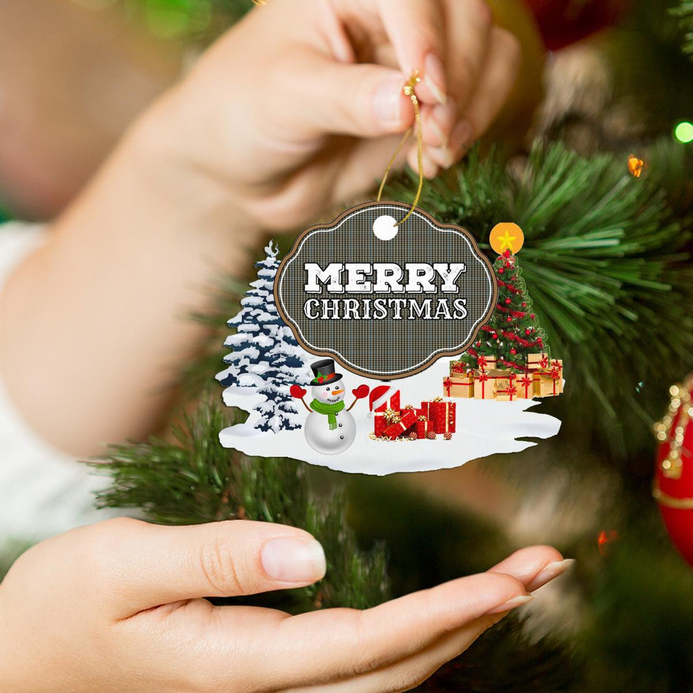 Clan Haig Check "Merry Christmas" Tartan Acrylic Ornament KH68 Haig Check Tartan Tartan Christmas   