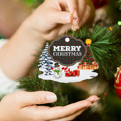Clan Crosbie "Merry Christmas" Tartan Acrylic Ornament AV74 Crosbie Tartan Tartan Christmas   