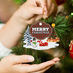 Clan Stewart (of Appin) "Merry Christmas" Tartan Acrylic Ornament QS41 Stewart (of Appin) Tartan Tartan Christmas   