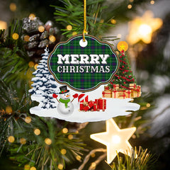 Clan Duncan Modern "Merry Christmas" Tartan Acrylic Ornament JB85 Duncan Modern Tartan Tartan Christmas   