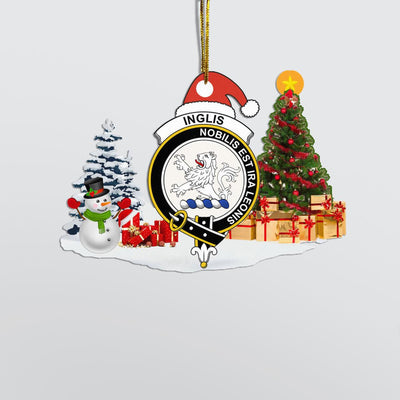 Clan Inglis Crest Tartan Acrylic Christmas Ornament DV27