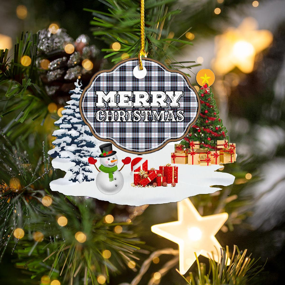 Clan MacRae Dress Modern "Merry Christmas" Tartan Acrylic Ornament WX35 MacRae Dress Modern Tartan Tartan Christmas   