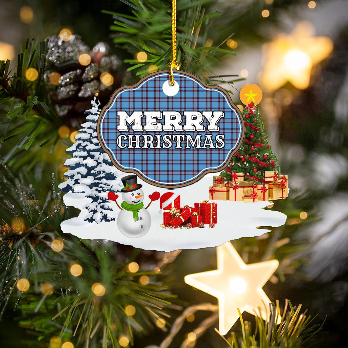 Clan Elliot Ancient "Merry Christmas" Tartan Acrylic Ornament MB67 Elliot Ancient Tartan Tartan Christmas   