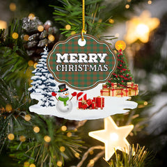 Clan Menzies Green Ancient "Merry Christmas" Tartan Acrylic Ornament MQ62 Menzies Green Ancient Tartan Tartan Christmas   
