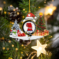 Clan Pentland Crest Tartan Acrylic Christmas Ornament LK75 Pentland Tartan Tartan Christmas   