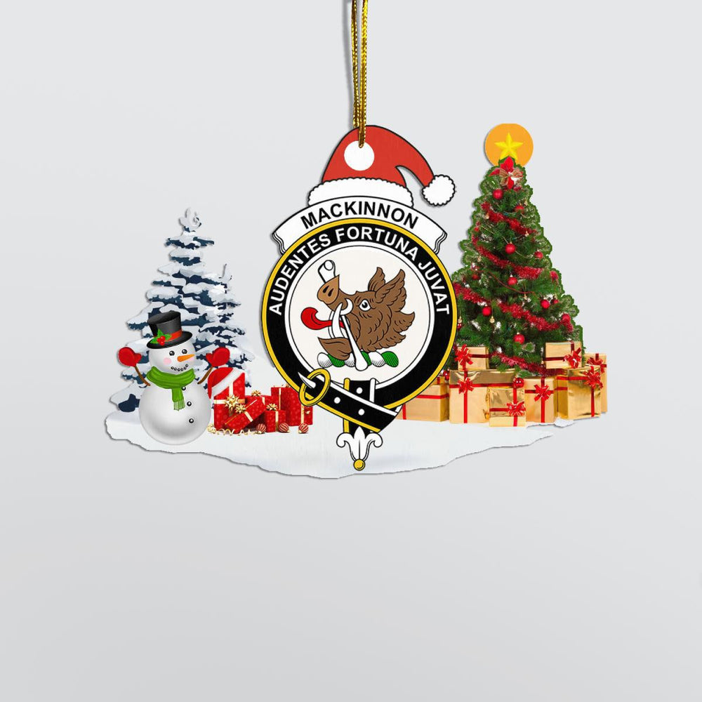 Clan MacKinnon Crest Tartan Acrylic Christmas Ornament QE66 MacKinnon Tartan Tartan Christmas   
