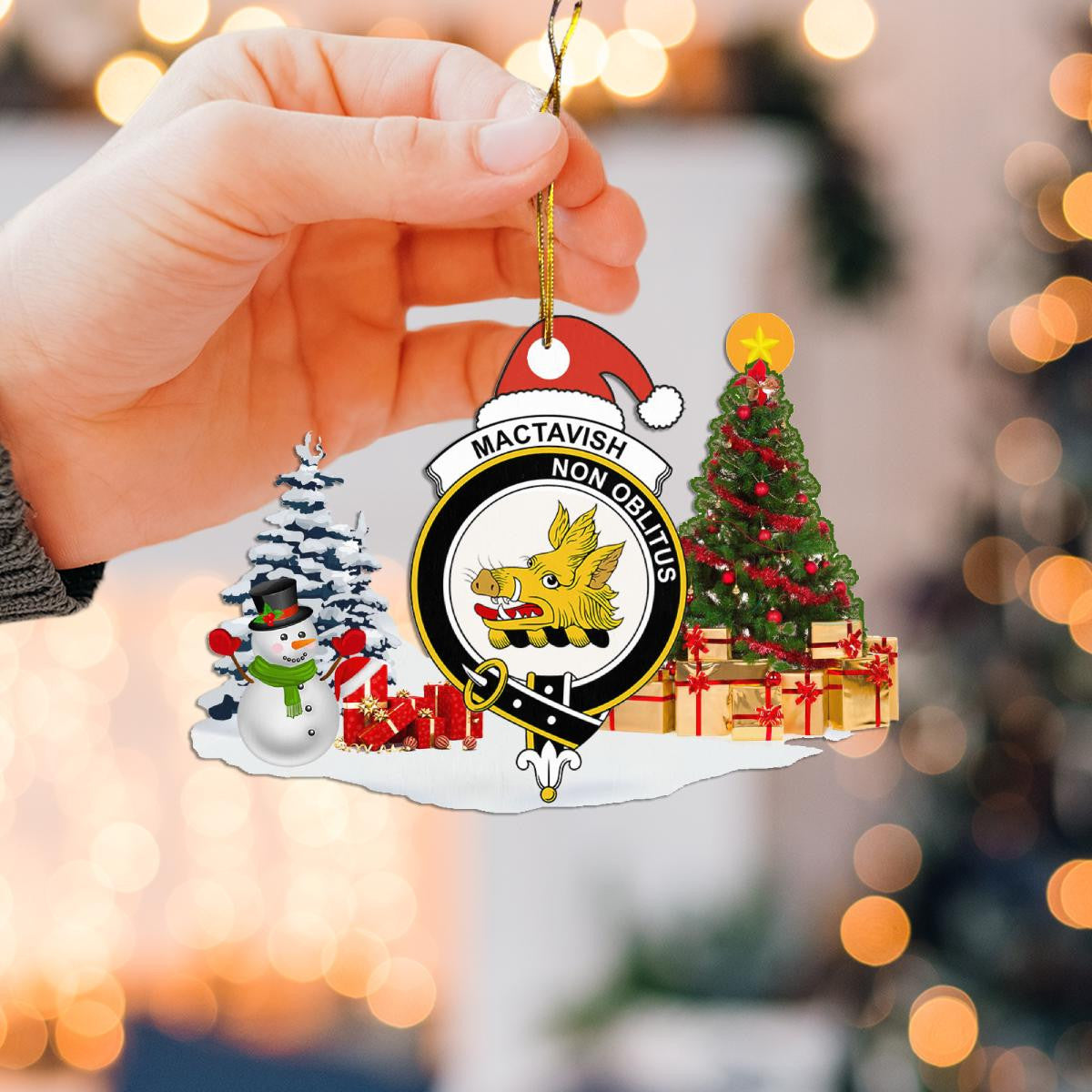 Clan MacTavish Crest Tartan Acrylic Christmas Ornament NW71 MacTavish Tartan Tartan Christmas   