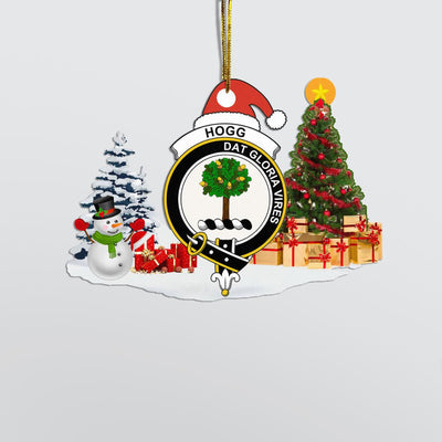 Clan Hogg (or Hog) Crest Tartan Acrylic Christmas Ornament QO49
