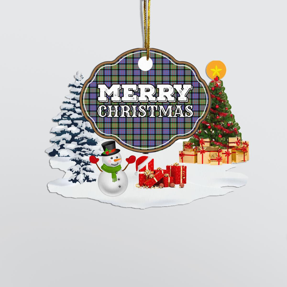 Clan MacDonald Ancient "Merry Christmas" Tartan Acrylic Ornament RW23 MacDonald Ancient Tartan Tartan Christmas   