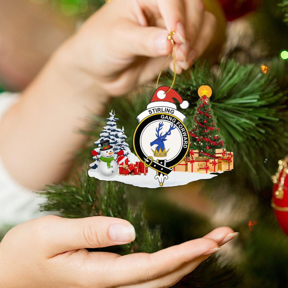 Clan Stirling (of Cadder-Present Chief) Crest Tartan Acrylic Christmas Ornament TI23 Stirling (of Cadder-Present Chief) Tartan Tartan Christmas   