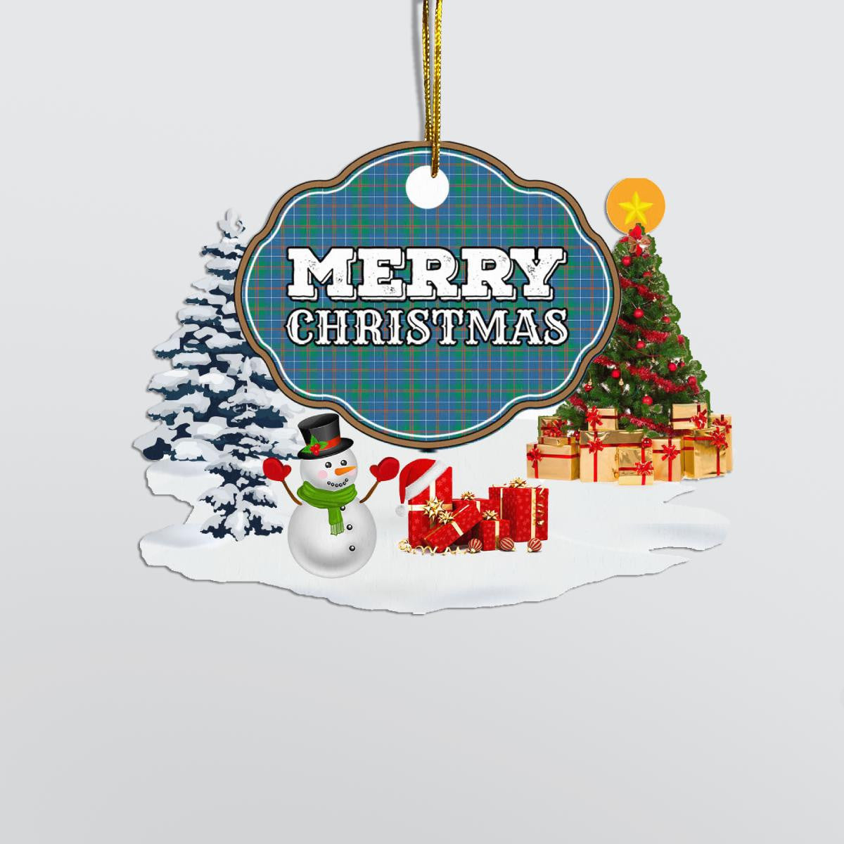 Clan MacHardy Ancient "Merry Christmas" Tartan Acrylic Ornament XL49 MacHardy Ancient Tartan Tartan Christmas   