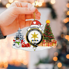 Clan Wardlaw Crest Tartan Acrylic Christmas Ornament SQ43 Wardlaw Tartan Tartan Christmas   