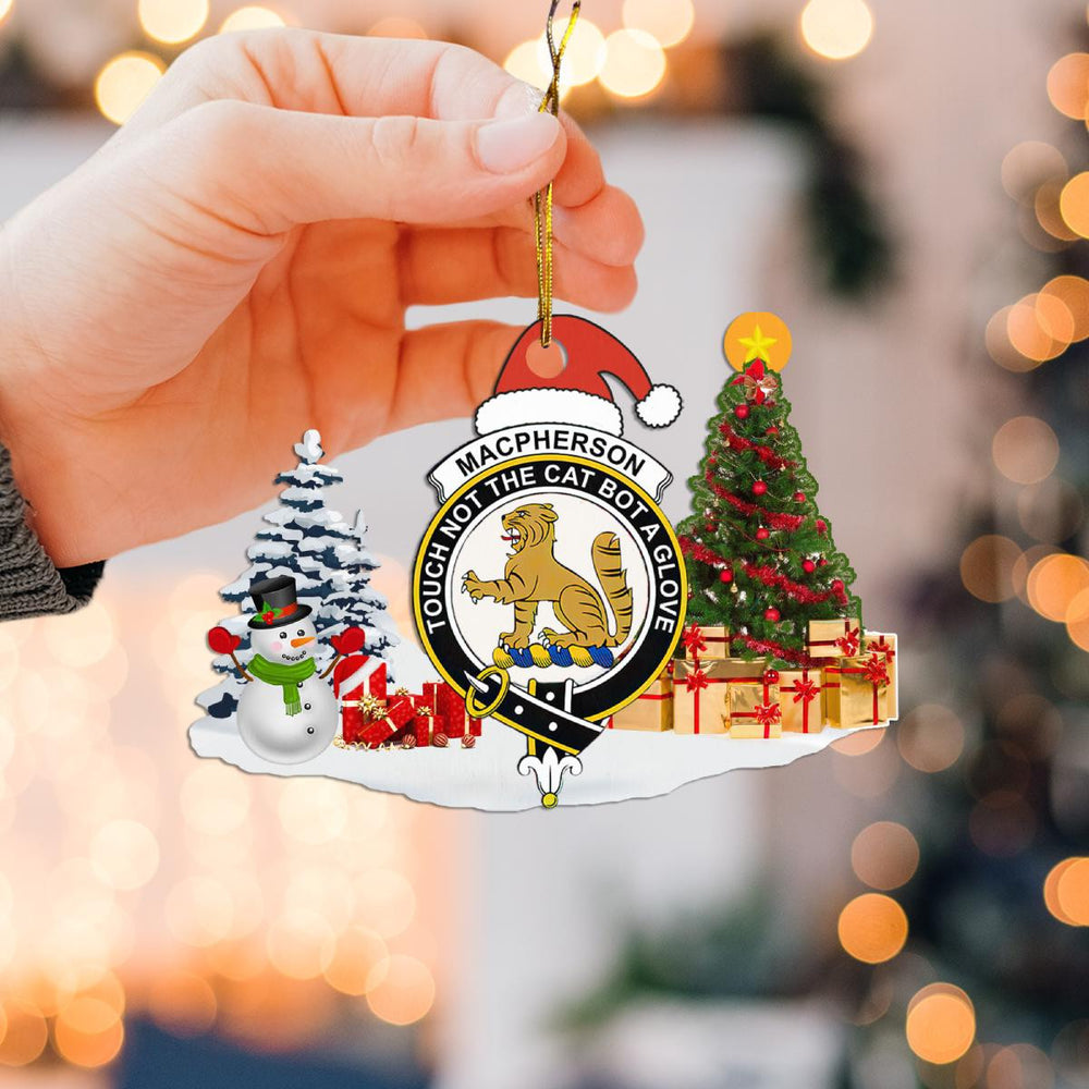 Clan MacPherson Crest Tartan Acrylic Christmas Ornament FN24 MacPherson Tartan Tartan Christmas   