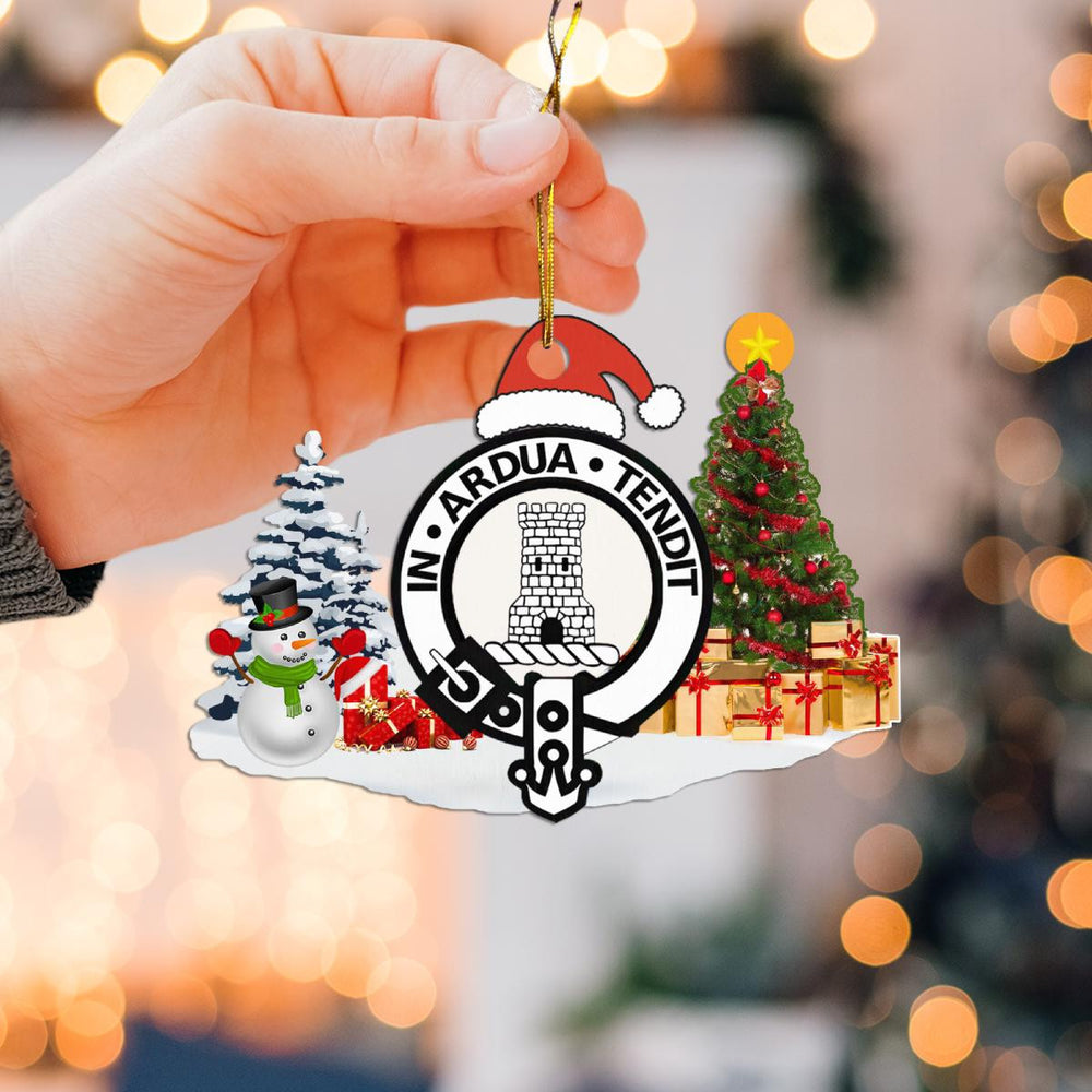 Clan Malcolm II  Crest Tartan Acrylic Christmas Ornament ZD53 Malcolm II Tartan Tartan Christmas   