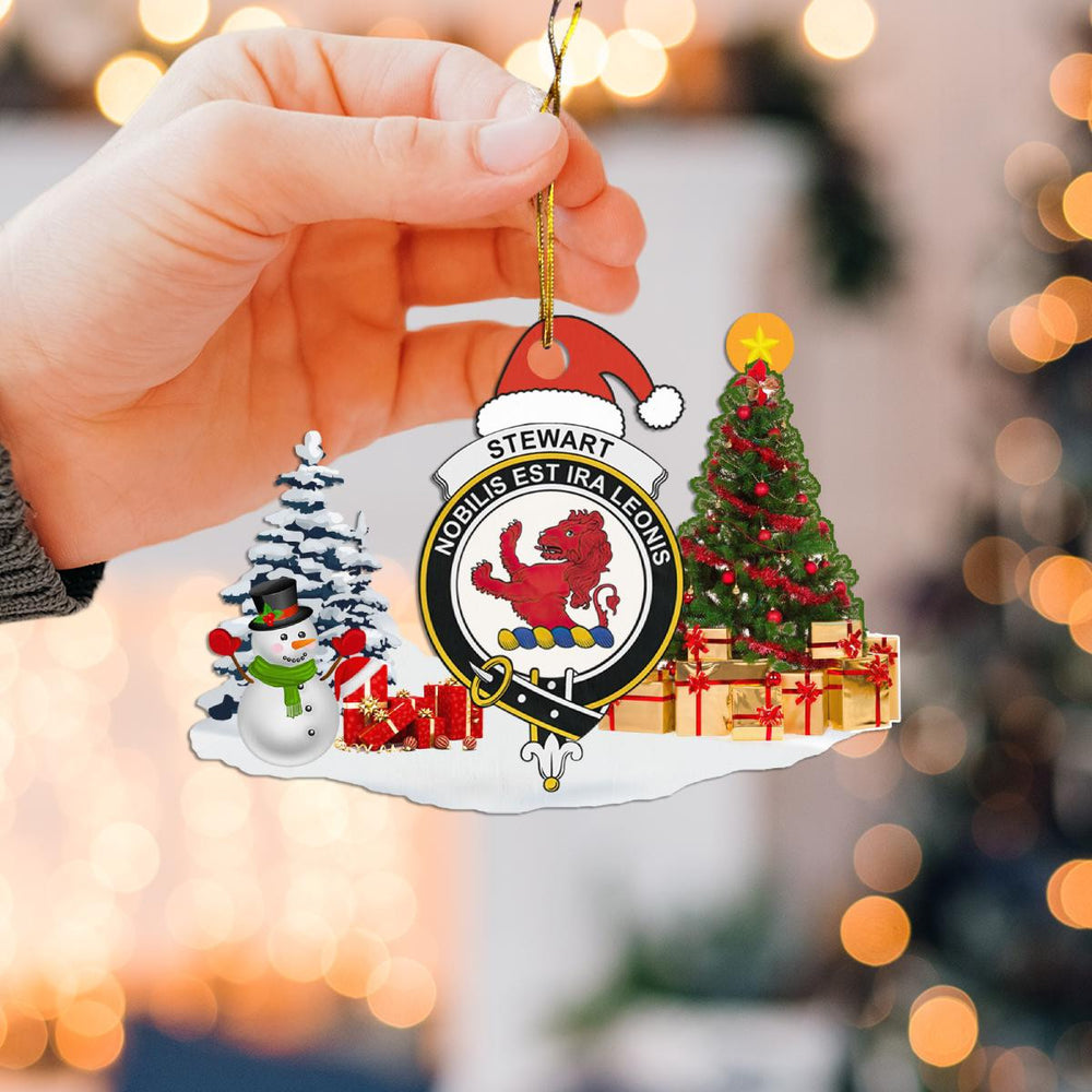Clan Stewart Crest Tartan Acrylic Christmas Ornament KU12 Stewart Tartan Tartan Christmas   