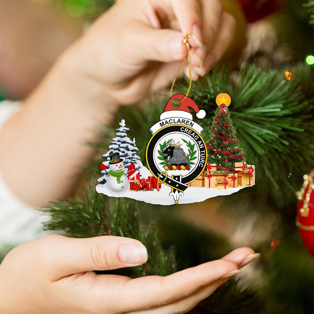 Clan MacLaren Crest Tartan Acrylic Christmas Ornament KC68 MacLaren Tartan Tartan Christmas   