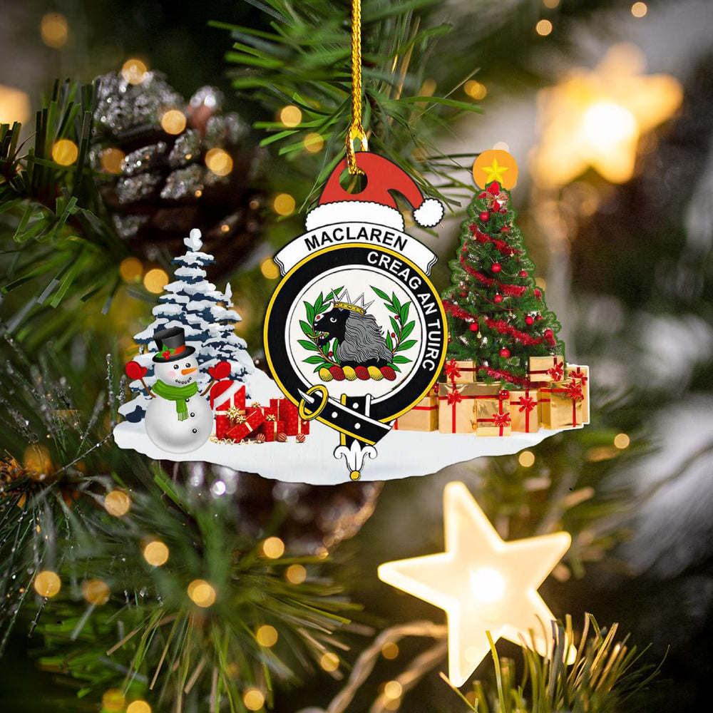 Clan MacLaren Crest Tartan Acrylic Christmas Ornament KC68 MacLaren Tartan Tartan Christmas   