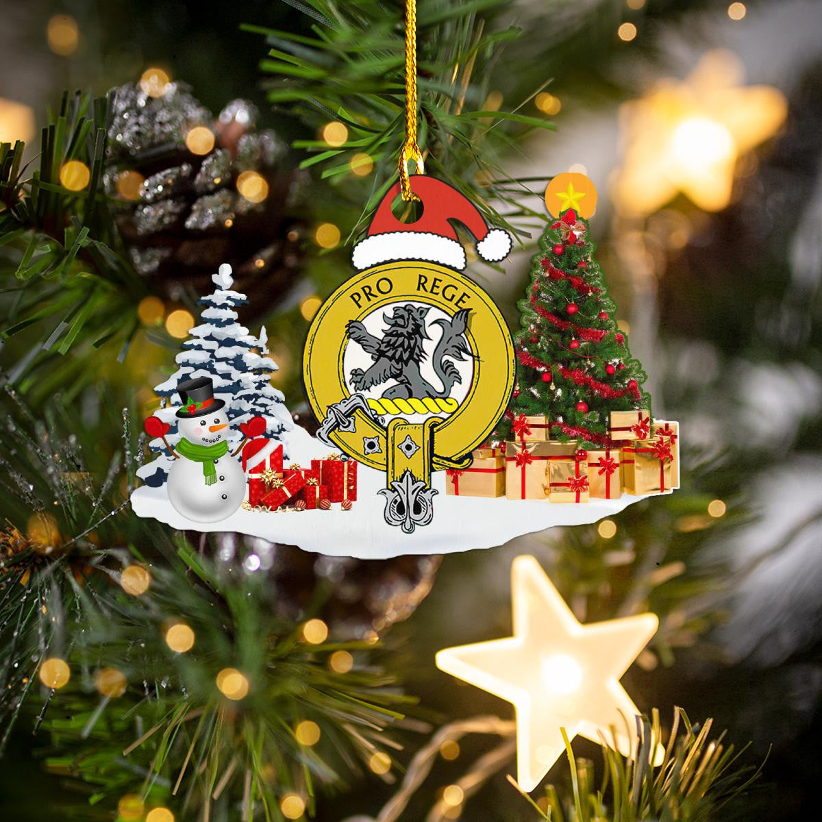 Clan MacPhee Crest Tartan Acrylic Christmas Ornament BS39 MacPhee Tartan Tartan Christmas   