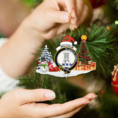 Clan Malcolm I Crest Tartan Acrylic Christmas Ornament ZG96 Malcolm I Tartan Tartan Christmas   