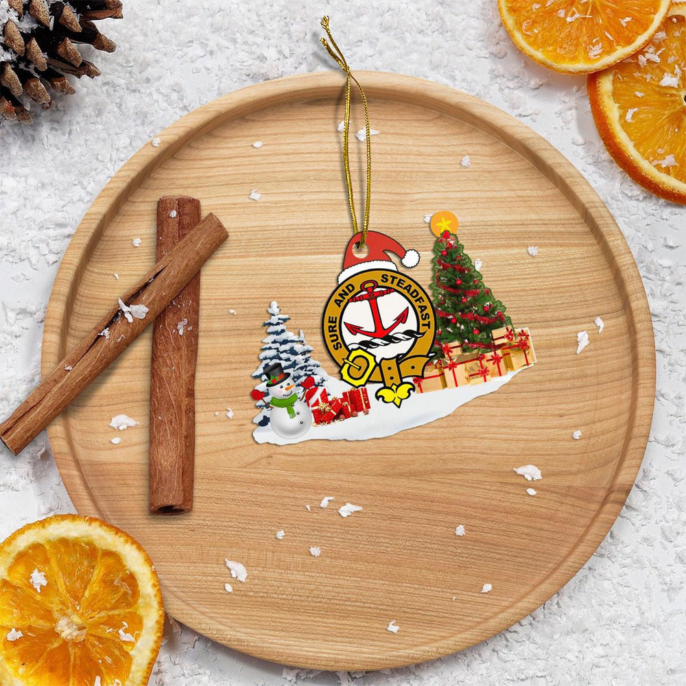 Clan Clark Crest Tartan Acrylic Christmas Ornament MZ69 Clark Tartan Tartan Christmas   