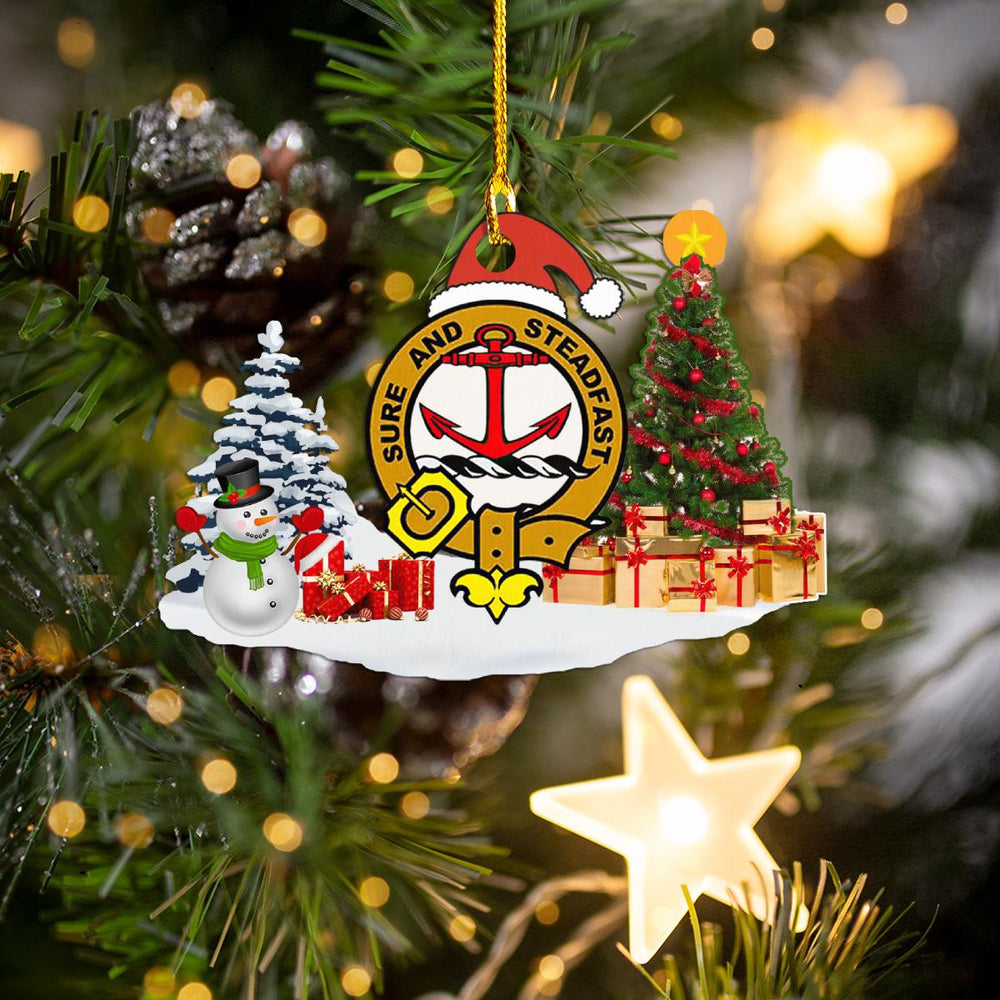 Clan Clark Crest Tartan Acrylic Christmas Ornament MZ69 Clark Tartan Tartan Christmas   